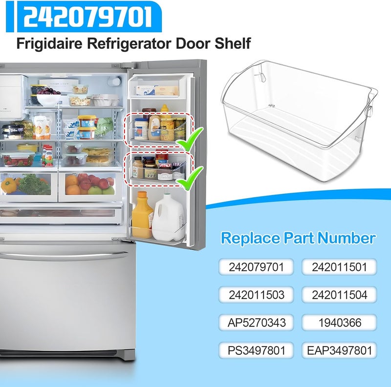 Alvar UPGRADED 242079701 Refrigerator Door Bin Compatible with Frigidaire Kenmore Refrigerator Door Shelf Replacement 242011501 242011503 242011504 LFHG2251TF5 LGHD2369TF FFHB2750TS FGHB2868TF Door Shelves - Image 4